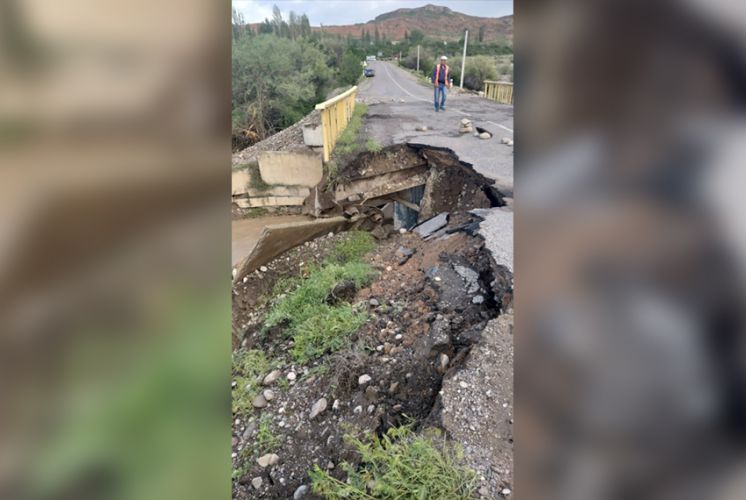 Bridge on Ala-Buka—Kerben road washed out: Truck traffic restricted