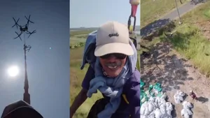 В Индонезии грузовой дрон перевез фермера с поля на парковку (видео)