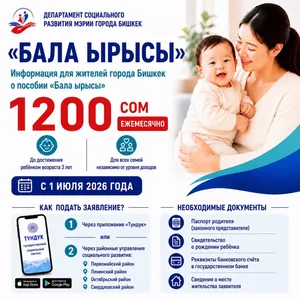 Как получить пособие «Бала ырысы» жителям Бишкека?