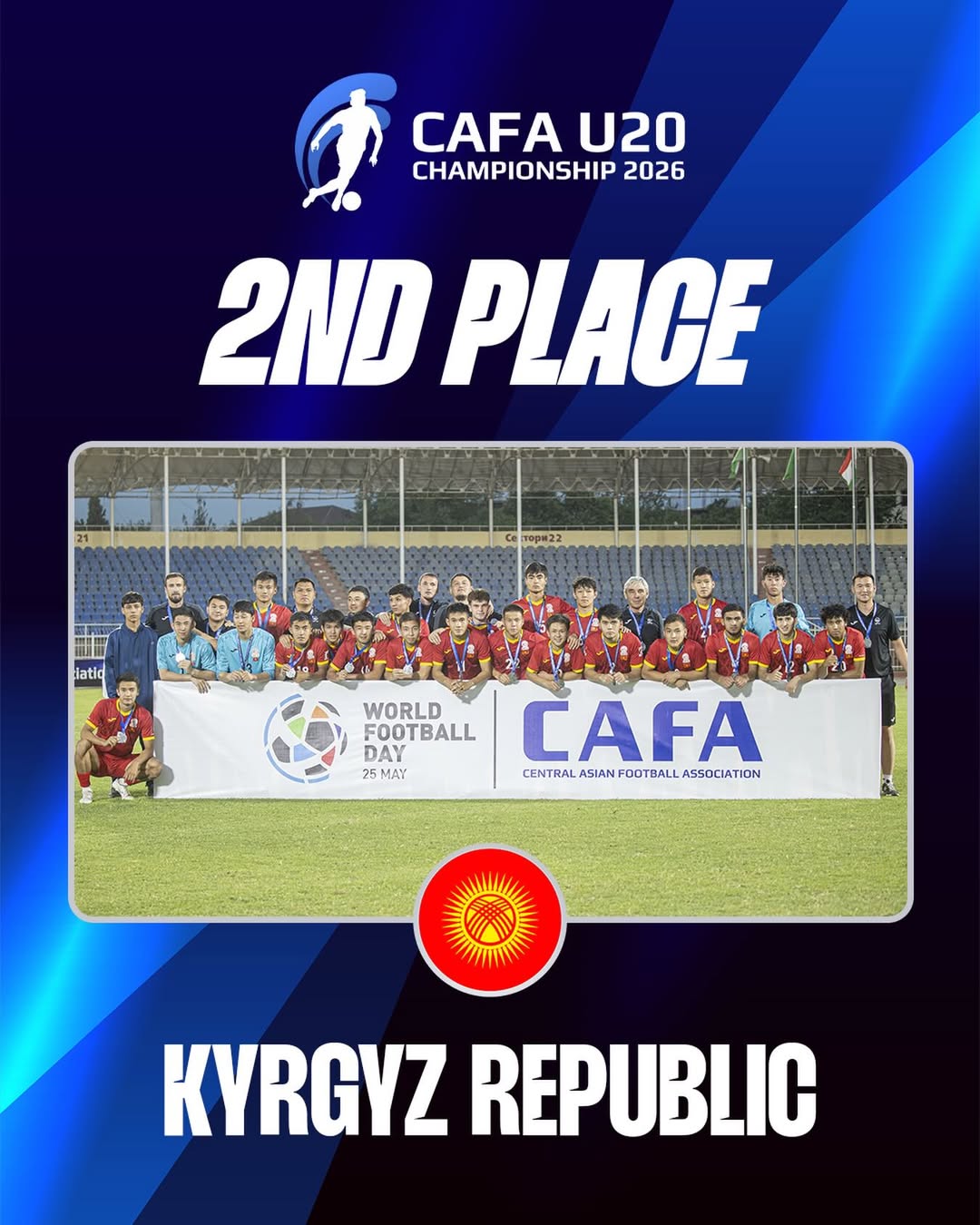 Чемпионат CAFA. Сборная Кыргызстана по футболу (U-20) заняла второе место
