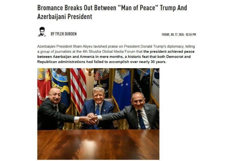 Между Президентом Ильхамом Алиевым и Дональдом Трампом сформировалось беспрецедентное доверие