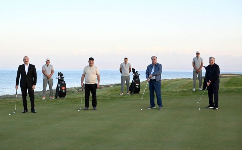Leaders of Central Asian countries and Azerbaijan attend opening of golf club