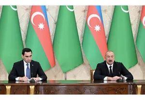 Президент Ильхам Алиев и Президент Сердар Бердымухамедов выступили с заявлениями для прессы