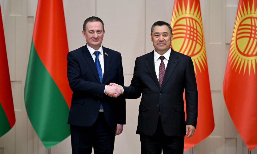President of Kyrgyzstan Sadyr Japarov meets with Belarusian Prime Minister