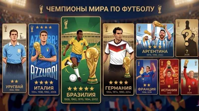 Все чемпионы мира по футболу. И кто из этих сборных еще играет на чемпионате мира - 2026