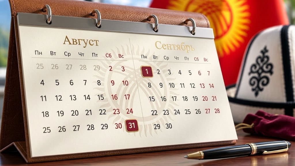 В КР 31 августа — нерабочий праздничный день, 1 сентября — выходной в Бишкеке