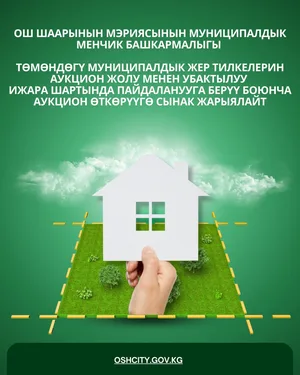 В городе Ош на аукцион выставили муниципальные земли под бизнес и базары