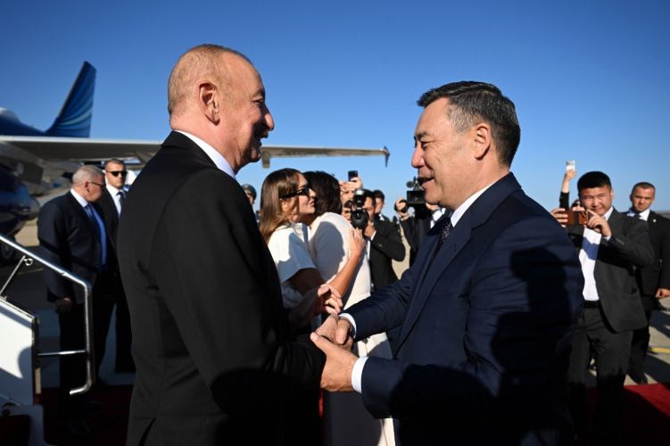 President of Azerbaijan Ilham Aliyev arrives in Kyrgyzstan for state visit
