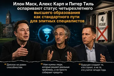 Ряд влиятельных глав техногигантов призывает молодежь в эпоху искусственного интеллекта отказаться от высшего образования