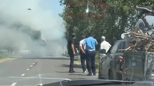 В Сокулукском районе сгорел автомобиль, перевозивший ГСМ (видео)