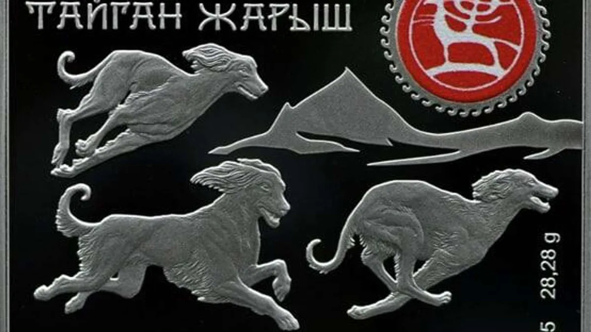 В Кыргызстане ввели в оборот серебряную монету "Тайган жарыш"