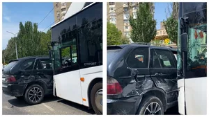 В Бишкеке автобус столкнулся с BMW (видео)